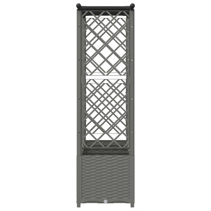 Raised Bed with Trellis and Roof Light Grey 203 x 40 x 136 cm