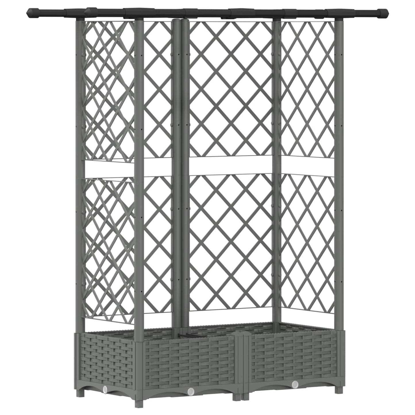 Raised Bed with Trellis and Roof Light Grey 124 x 40 x 121 cm