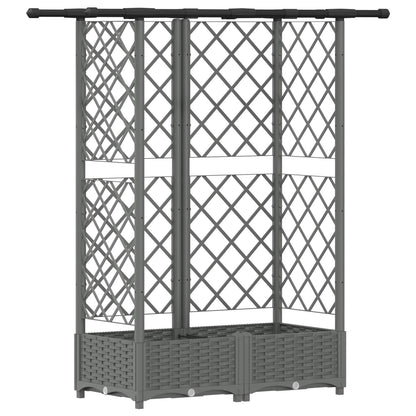 Raised Bed with Trellis and Roof Light Grey 124 x 40 x 121 cm