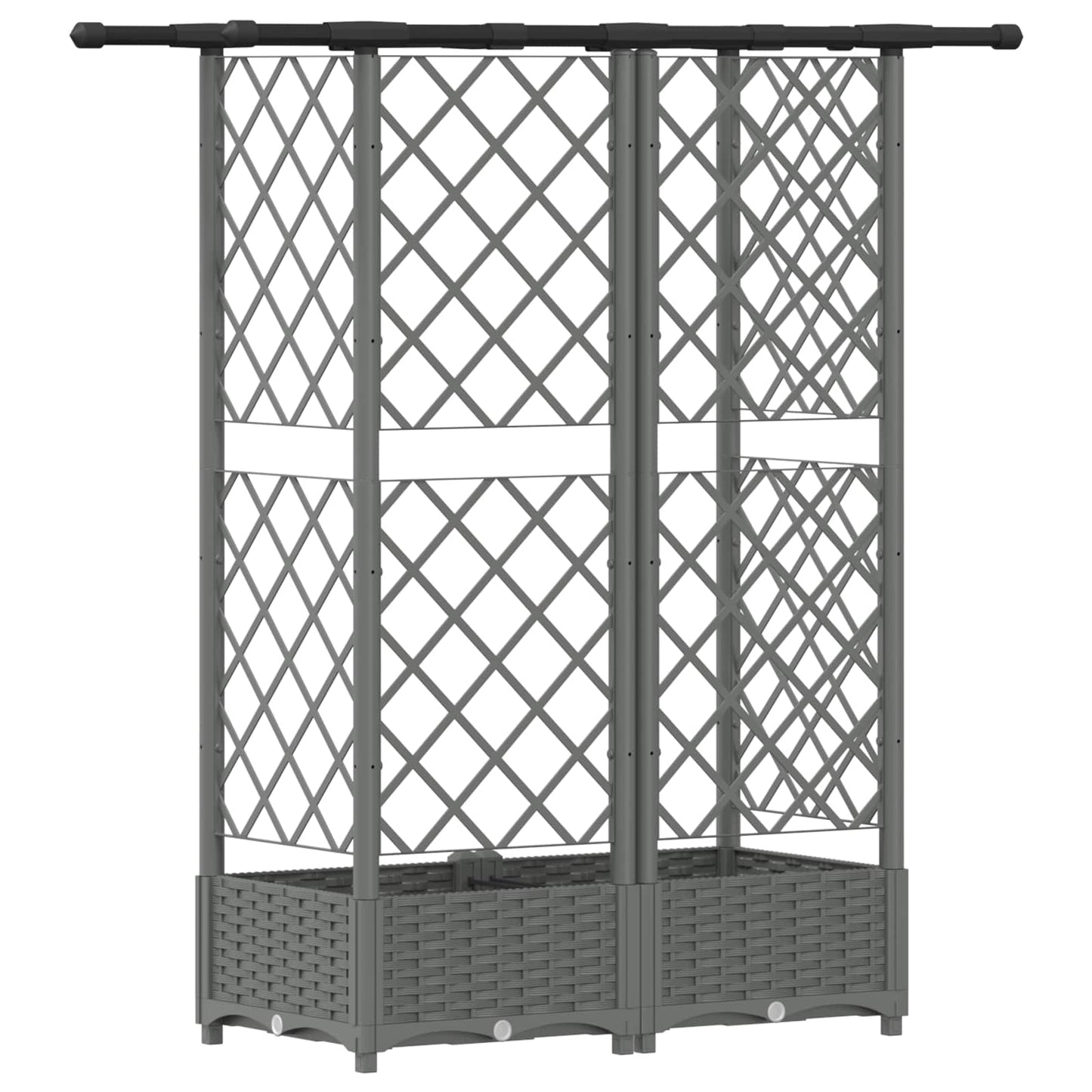 Raised Bed with Trellis and Roof Light Grey 124 x 40 x 121 cm