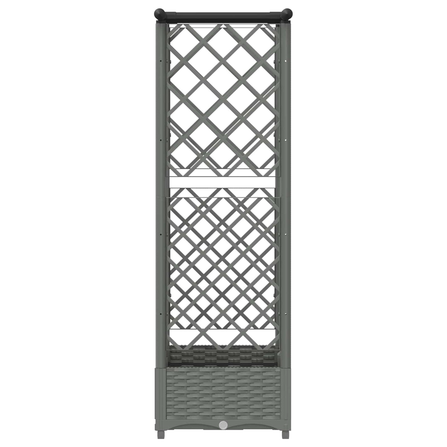 Raised Bed with Trellis and Roof Light Grey 124 x 40 x 121 cm