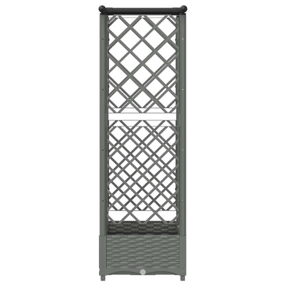 Raised Bed with Trellis and Roof Light Grey 124 x 40 x 121 cm