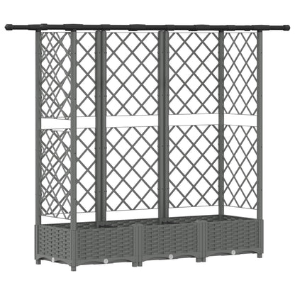 Raised Bed with Trellis and Roof Light Grey 164 x 40 x 121 cm