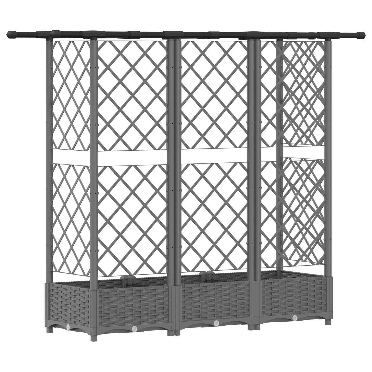 Raised Bed with Trellis and Roof Light Grey 164 x 40 x 121 cm