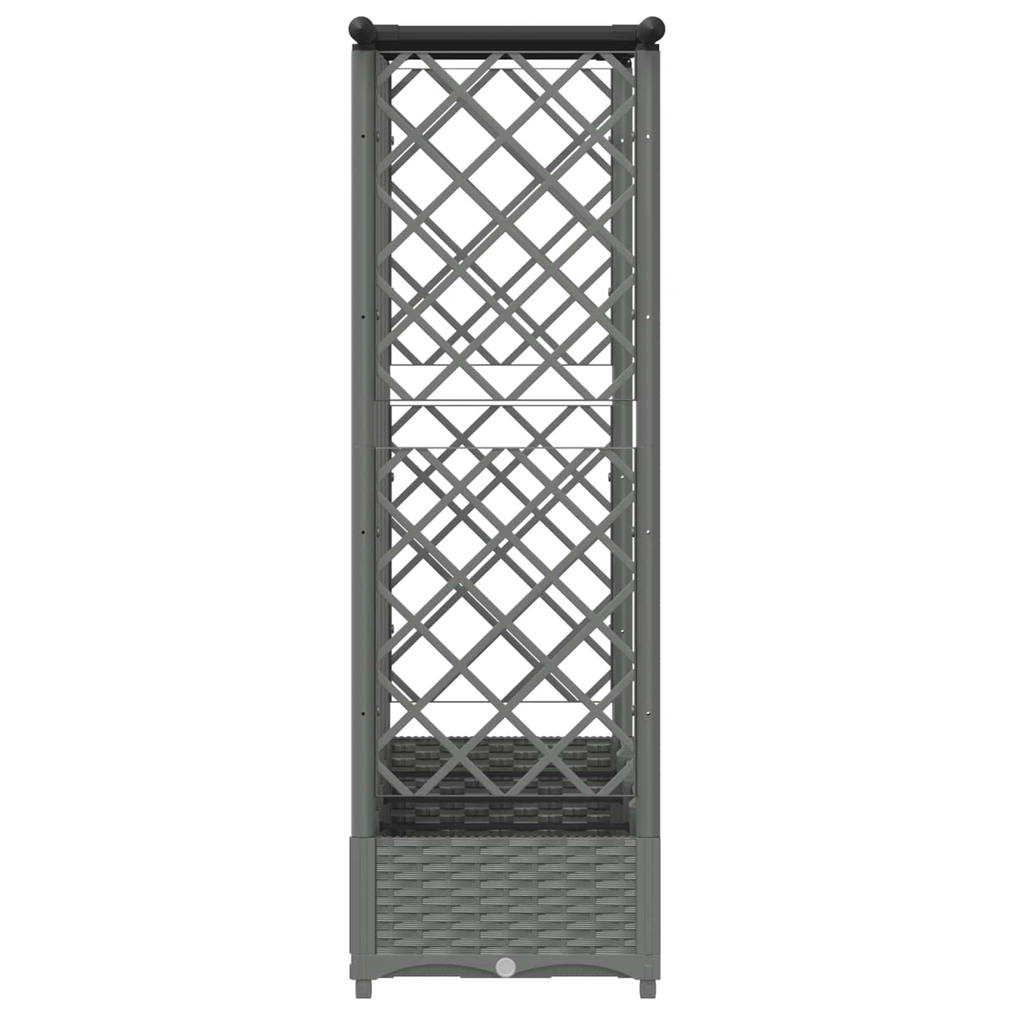 Raised Bed with Trellis and Roof Light Grey 202.5 x 40 x 121 cm