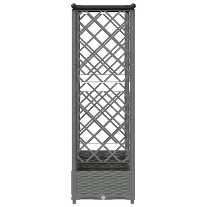 Raised Bed with Trellis and Roof Light Grey 202.5 x 40 x 121 cm