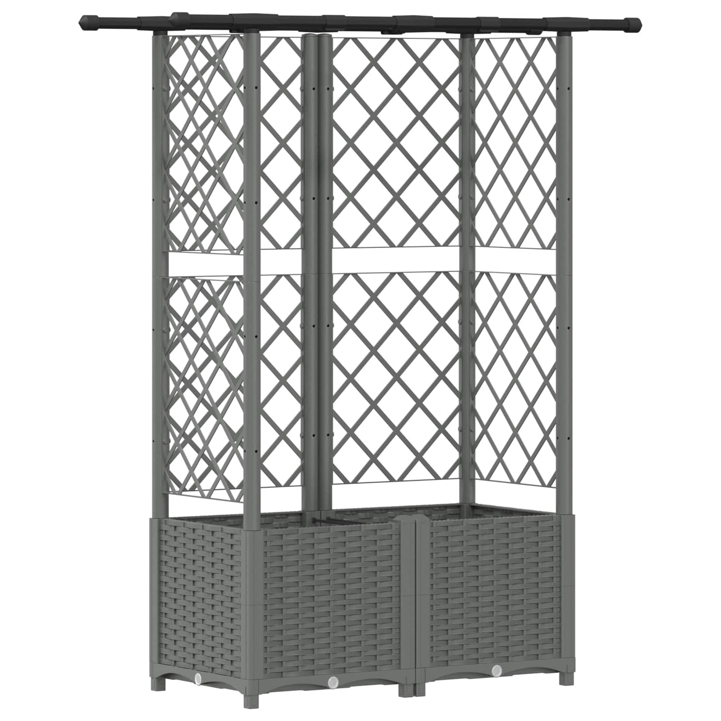 Raised Bed with Trellis and Roof Light Grey 124 x 40 x 136 cm
