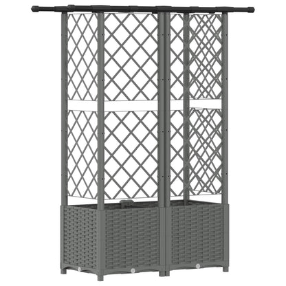 Raised Bed with Trellis and Roof Light Grey 124 x 40 x 136 cm