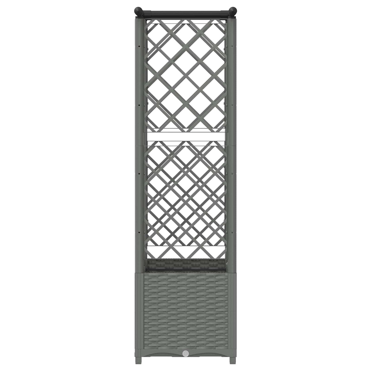 Raised Bed with Trellis and Roof Light Grey 124 x 40 x 136 cm