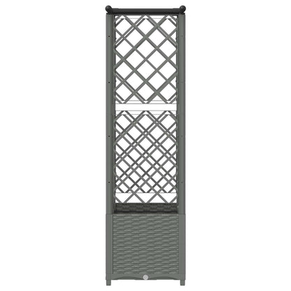 Raised Bed with Trellis and Roof Light Grey 124 x 40 x 136 cm