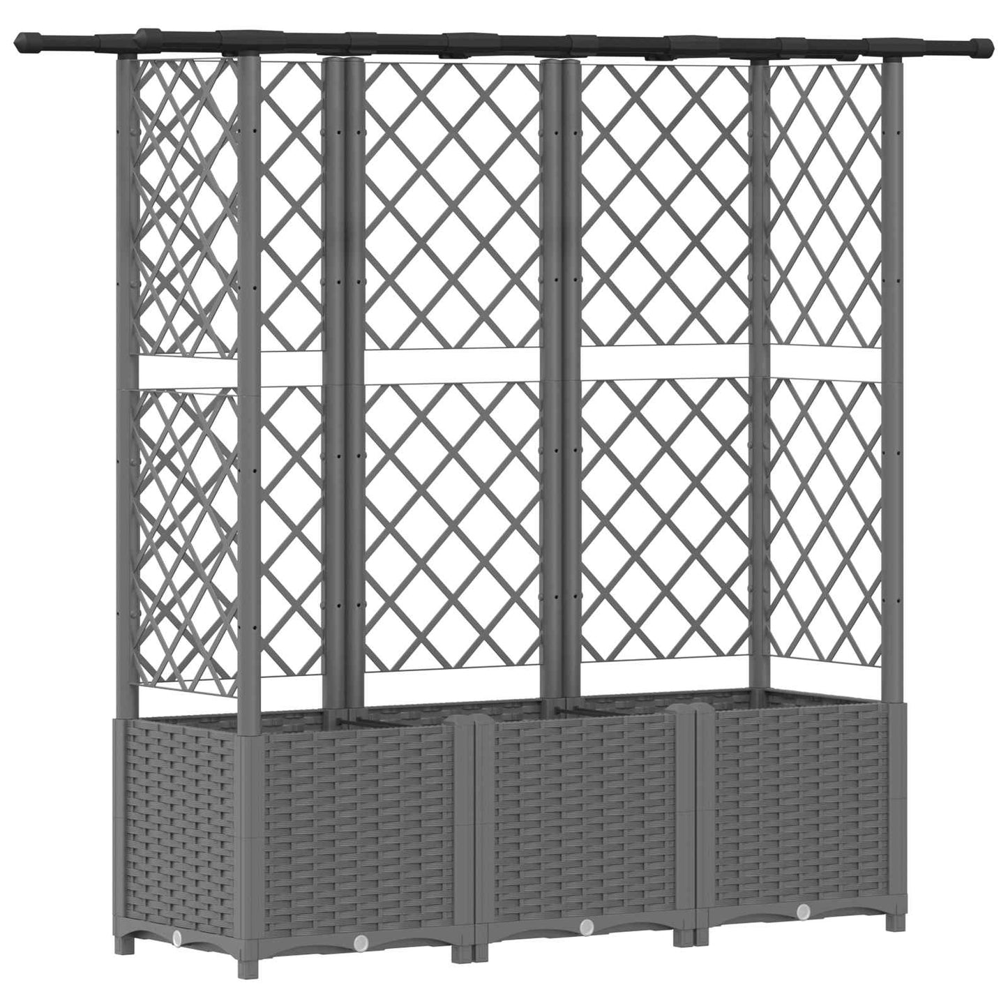 Raised Bed with Trellis and Roof Light Grey 163.5 x 40 x 136 cm