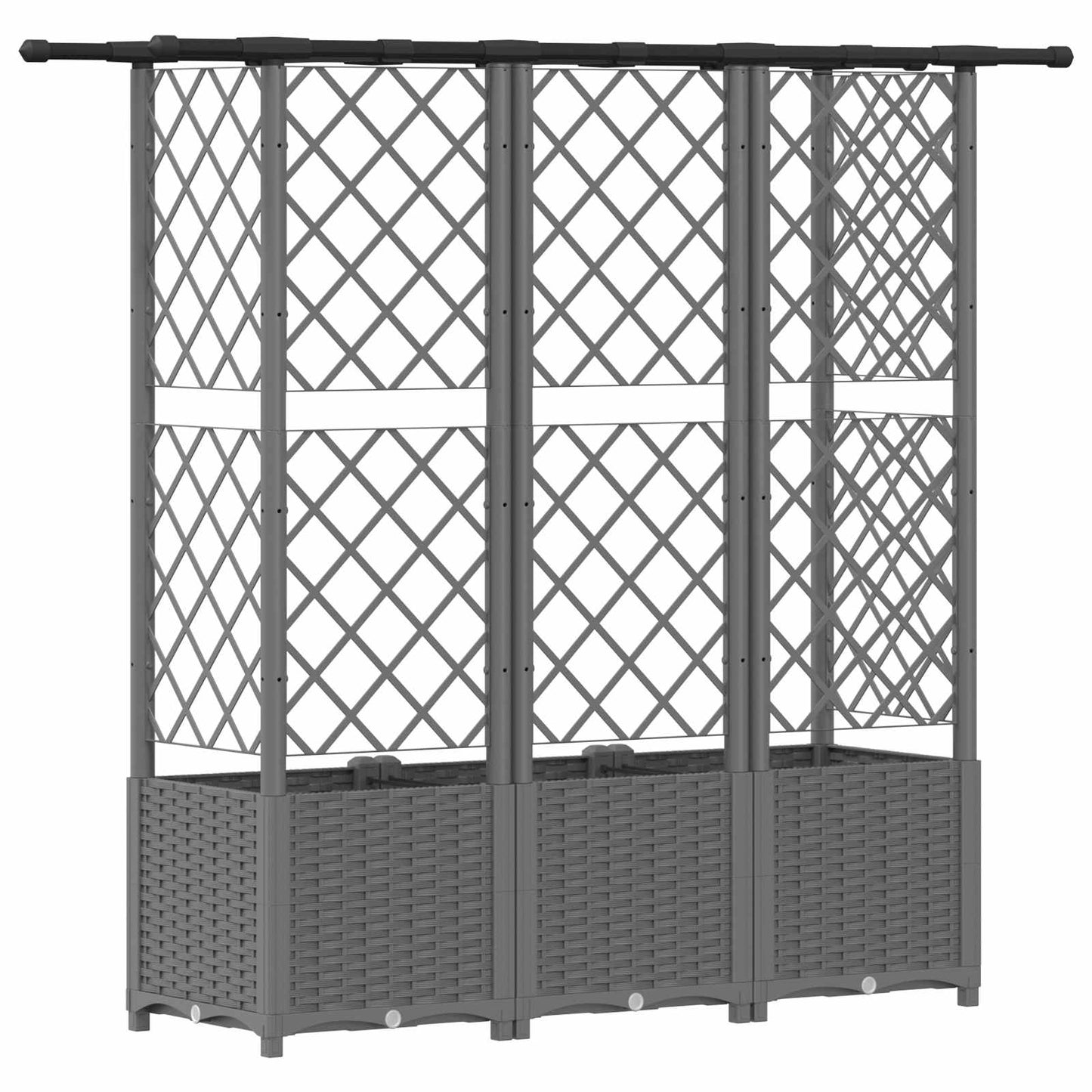 Raised Bed with Trellis and Roof Light Grey 163.5 x 40 x 136 cm