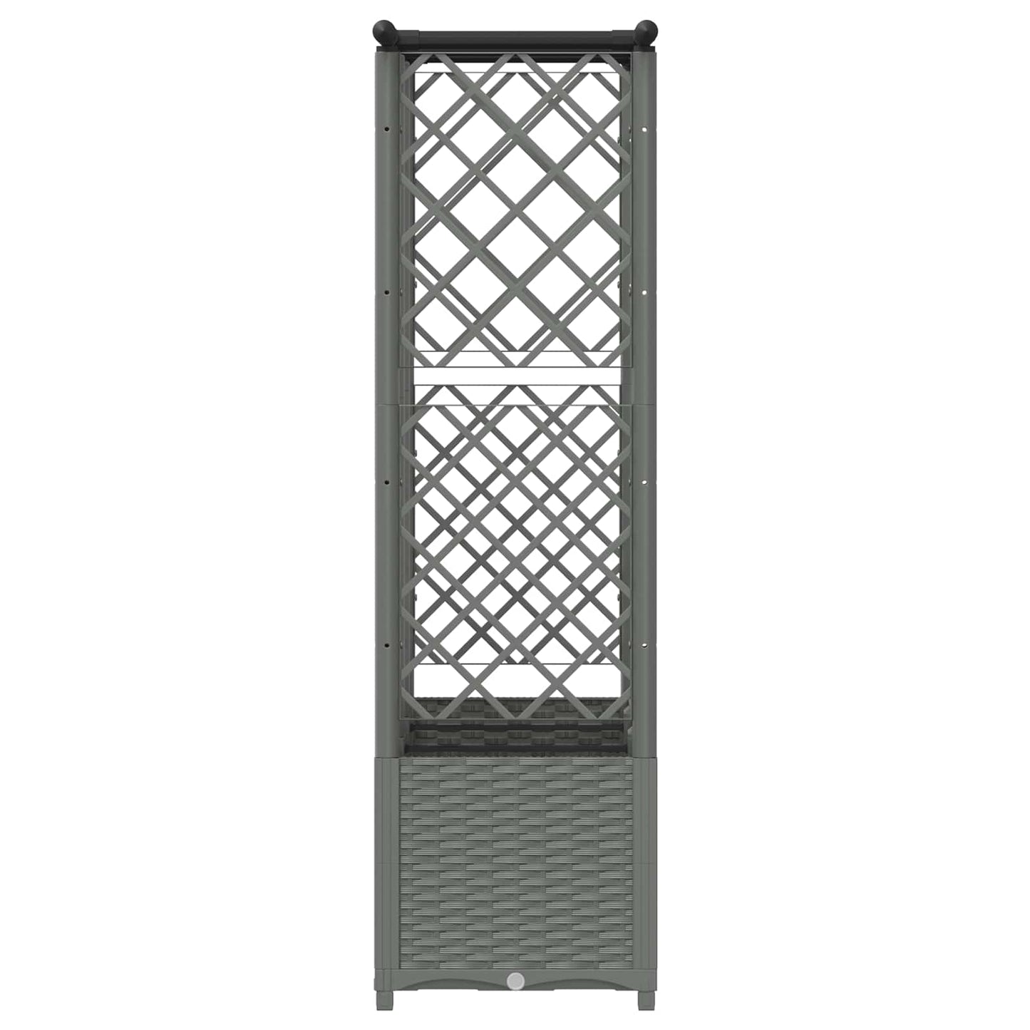 Raised Bed with Trellis and Roof Light Grey 163.5 x 40 x 136 cm