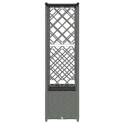 Raised Bed with Trellis and Roof Light Grey 163.5 x 40 x 136 cm