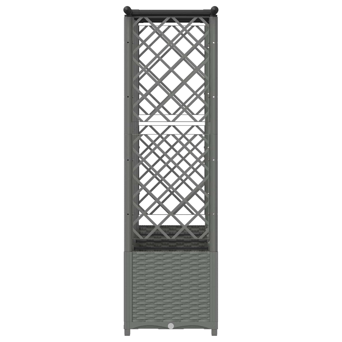 Raised Bed with Trellis and Roof Light Grey 202 x 40 x 136 cm