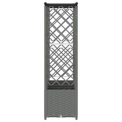 Raised Bed with Trellis and Roof Light Grey 202 x 40 x 136 cm