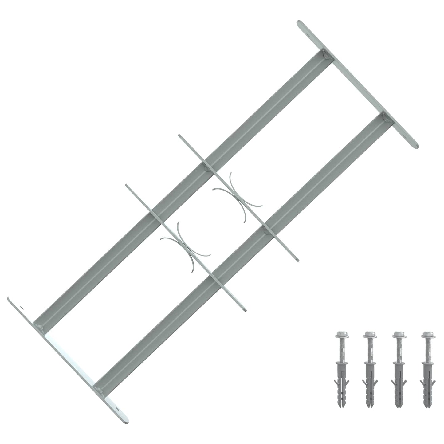 Security Grille for Windows with 2 Crossbars 3 pcs 430-740 mm