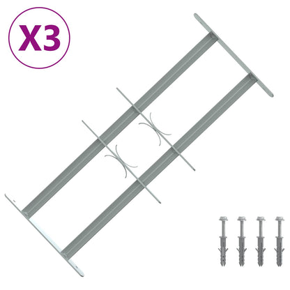 Security Grille for Windows with 2 Crossbars 3 pcs 430-740 mm