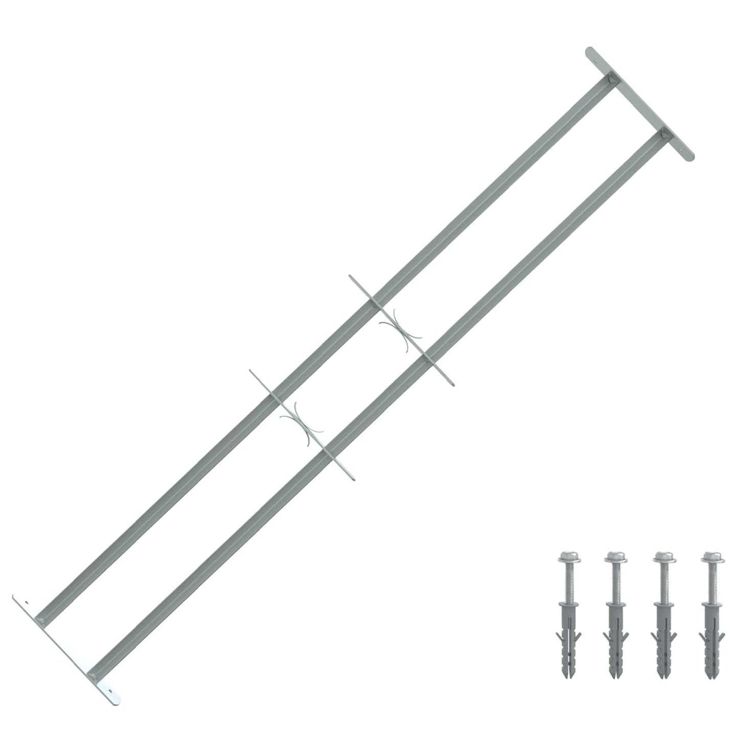 Security Grille for Windows with 2 Crossbars 3 pcs 930-1740 mm