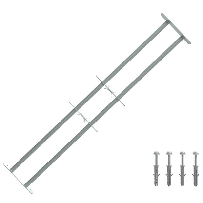 Security Grille for Windows with 2 Crossbars 3 pcs 930-1740 mm