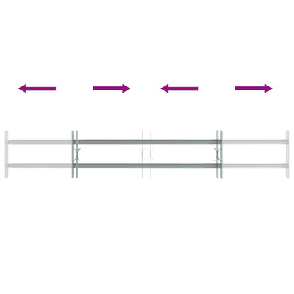 Security Grille for Windows with 2 Crossbars 3 pcs 930-1740 mm