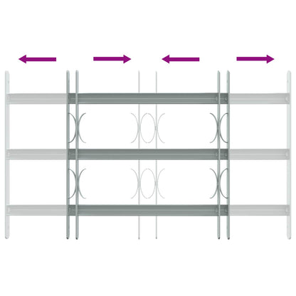 Security Grille for Windows with 3 Crossbars 3 pcs 430-740 mm