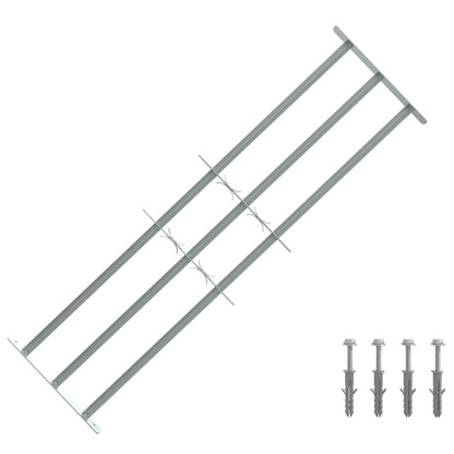 Security Grille for Windows with 3 Crossbars 3 pcs 930-1740 mm