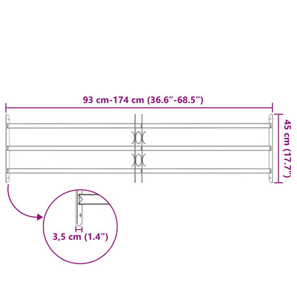 Security Grille for Windows with 3 Crossbars 3 pcs 930-1740 mm