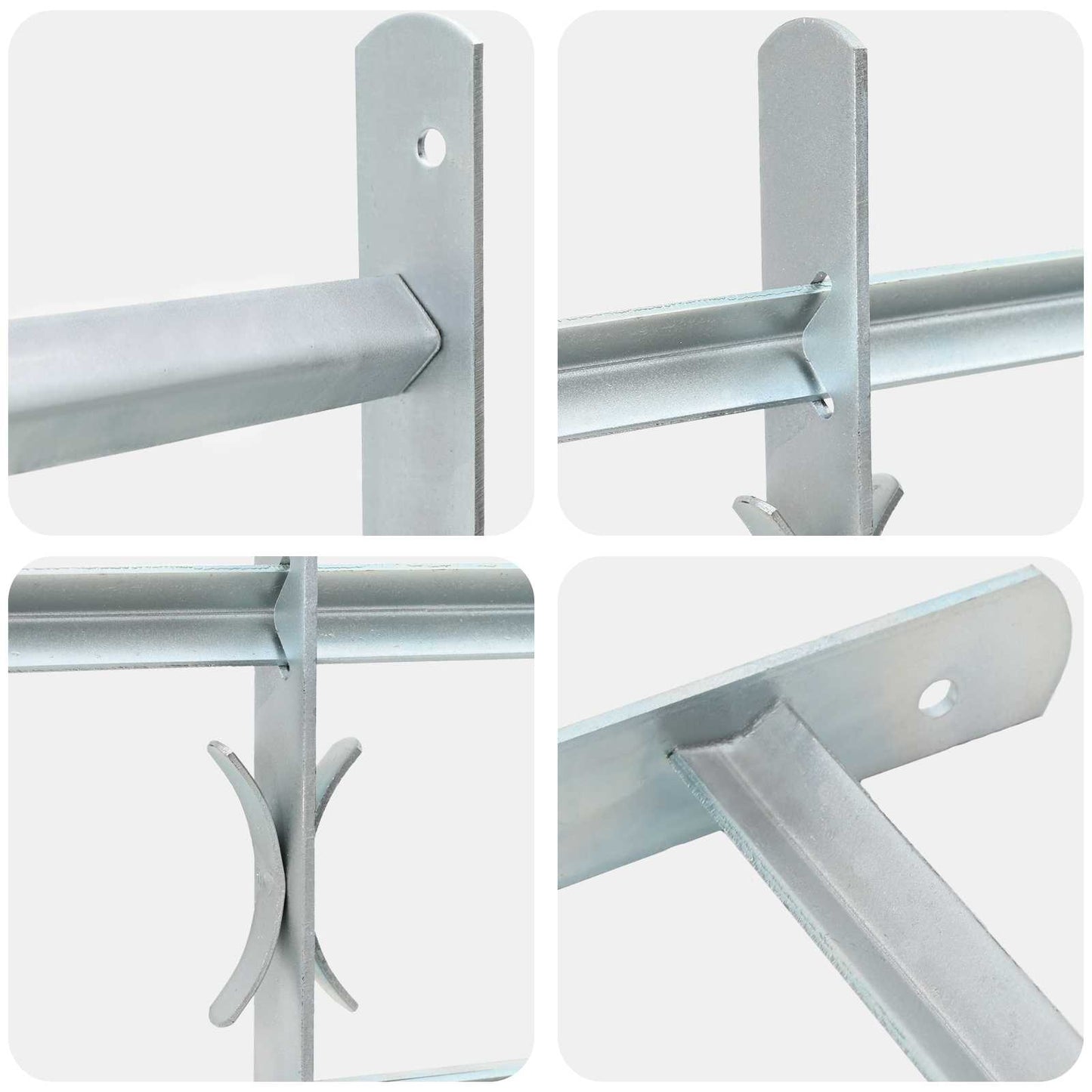 Security Grille for Windows with 4 Crossbars 3 pcs 430-740 mm