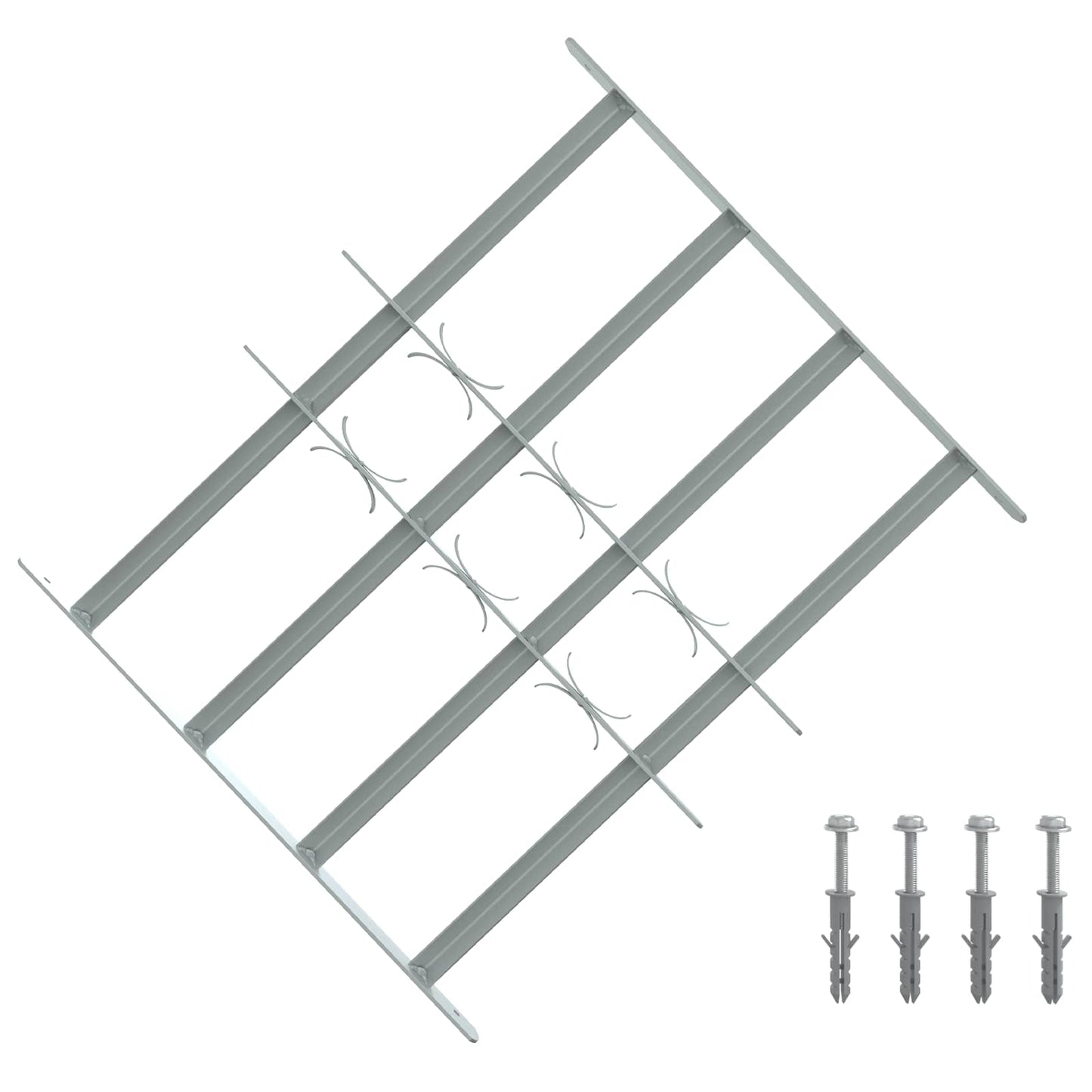 Security Grille for Windows with 4 Crossbars 3 pcs 430-740 mm