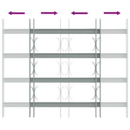 Security Grille for Windows with 4 Crossbars 3 pcs 430-740 mm