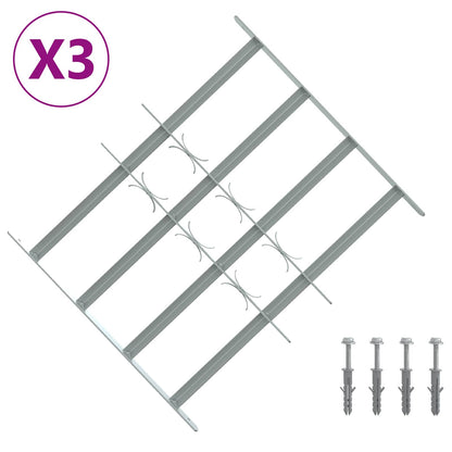 Security Grille for Windows with 4 Crossbars 3 pcs 430-740 mm