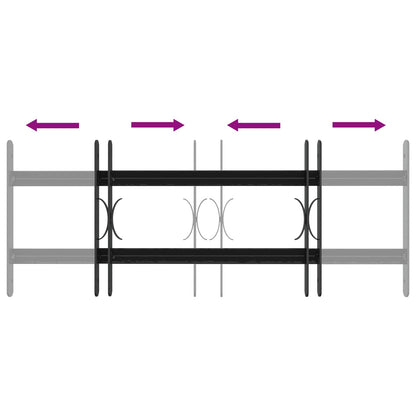 Security Grille for Windows with 2 Crossbars 3 pcs 43-74 cm