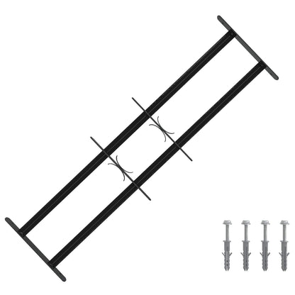 Security Grille for Windows with 2 Crossbars 3 pcs 63-114 cm