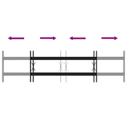 Security Grille for Windows with 2 Crossbars 3 pcs 63-114 cm