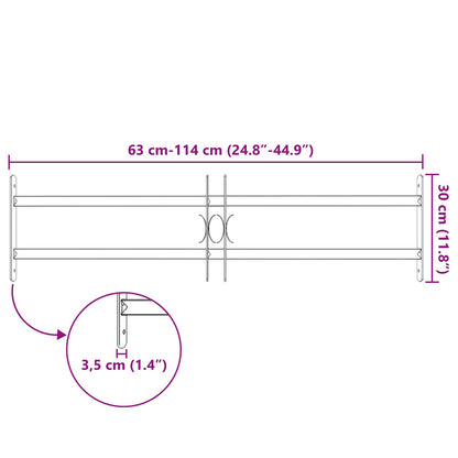 Security Grille for Windows with 2 Crossbars 3 pcs 63-114 cm