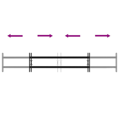 Security Grille for Windows with 2 Crossbars 3 pcs 93-174 cm