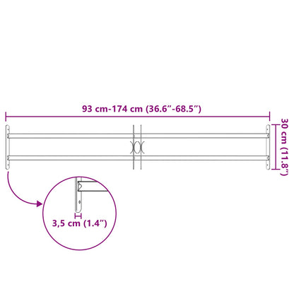 Security Grille for Windows with 2 Crossbars 3 pcs 93-174 cm