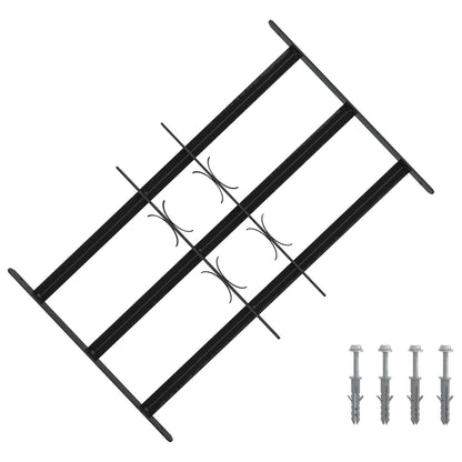 Security Grille for Windows with 3 Crossbars 3 pcs 43-74 cm