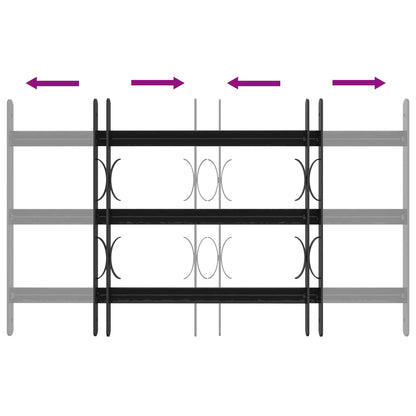 Security Grille for Windows with 3 Crossbars 3 pcs 43-74 cm