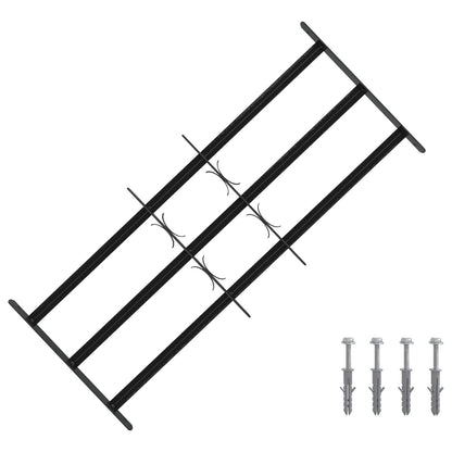 Security Grille for Windows with 3 Crossbars 3 pcs 63-114 cm
