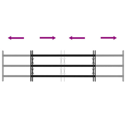 Security Grille for Windows with 3 Crossbars 3 pcs 93-174 cm