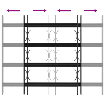 Security Grille for Windows with 4 Crossbars 3 pcs 43-74 cm