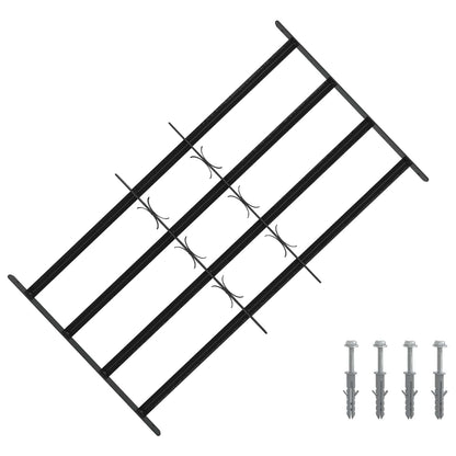 Security Grille for Windows with 4 Crossbars 3 pcs 63-114 cm