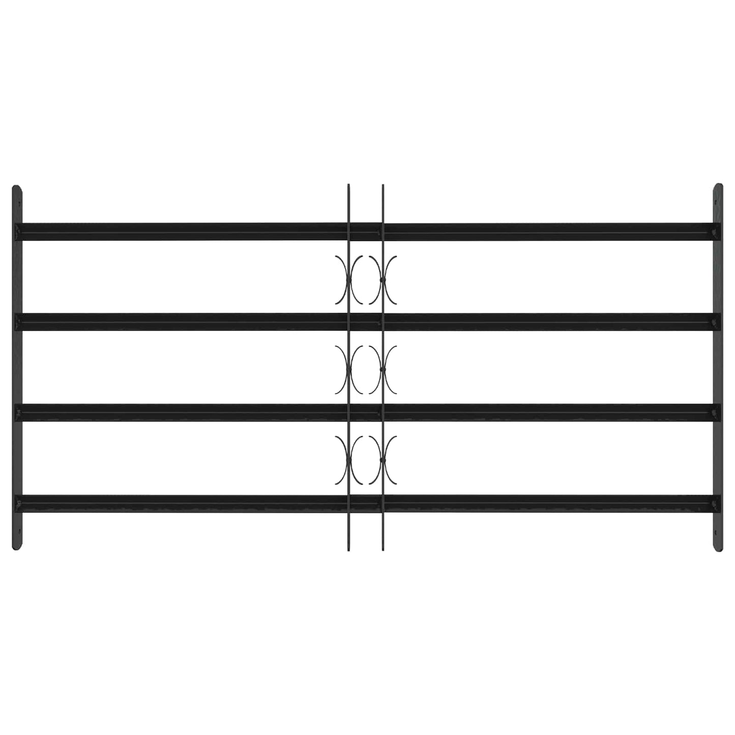 Security Grille for Windows with 4 Crossbars 3 pcs 63-114 cm