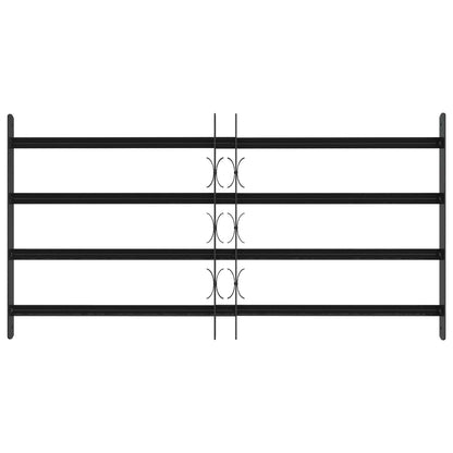 Security Grille for Windows with 4 Crossbars 3 pcs 63-114 cm