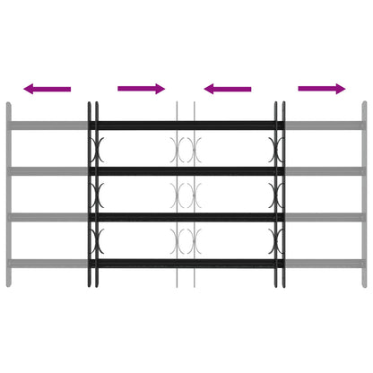 Security Grille for Windows with 4 Crossbars 3 pcs 63-114 cm