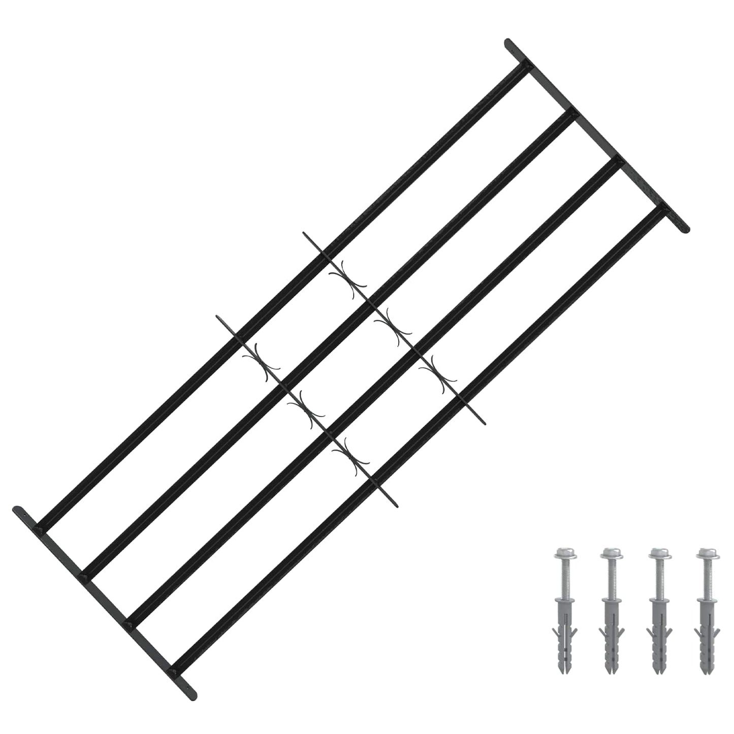 Security Grille for Windows with 4 Crossbars 3 pcs 93-174 cm