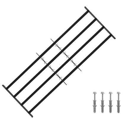 Security Grille for Windows with 4 Crossbars 3 pcs 93-174 cm