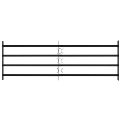 Security Grille for Windows with 4 Crossbars 3 pcs 93-174 cm